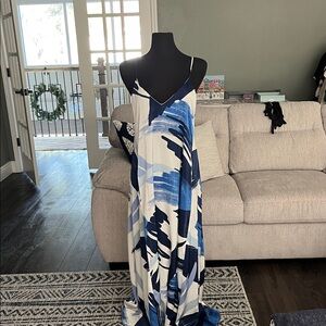 Nicole Miller Blue and White Dress